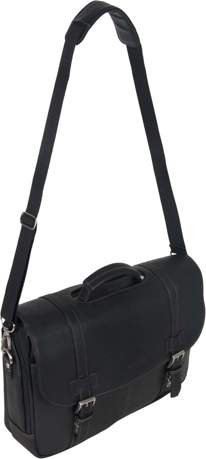 Kenneth Cole REACTION Show Business 16' Colombian Leather Business Laptop Portfolio Messenger Bag