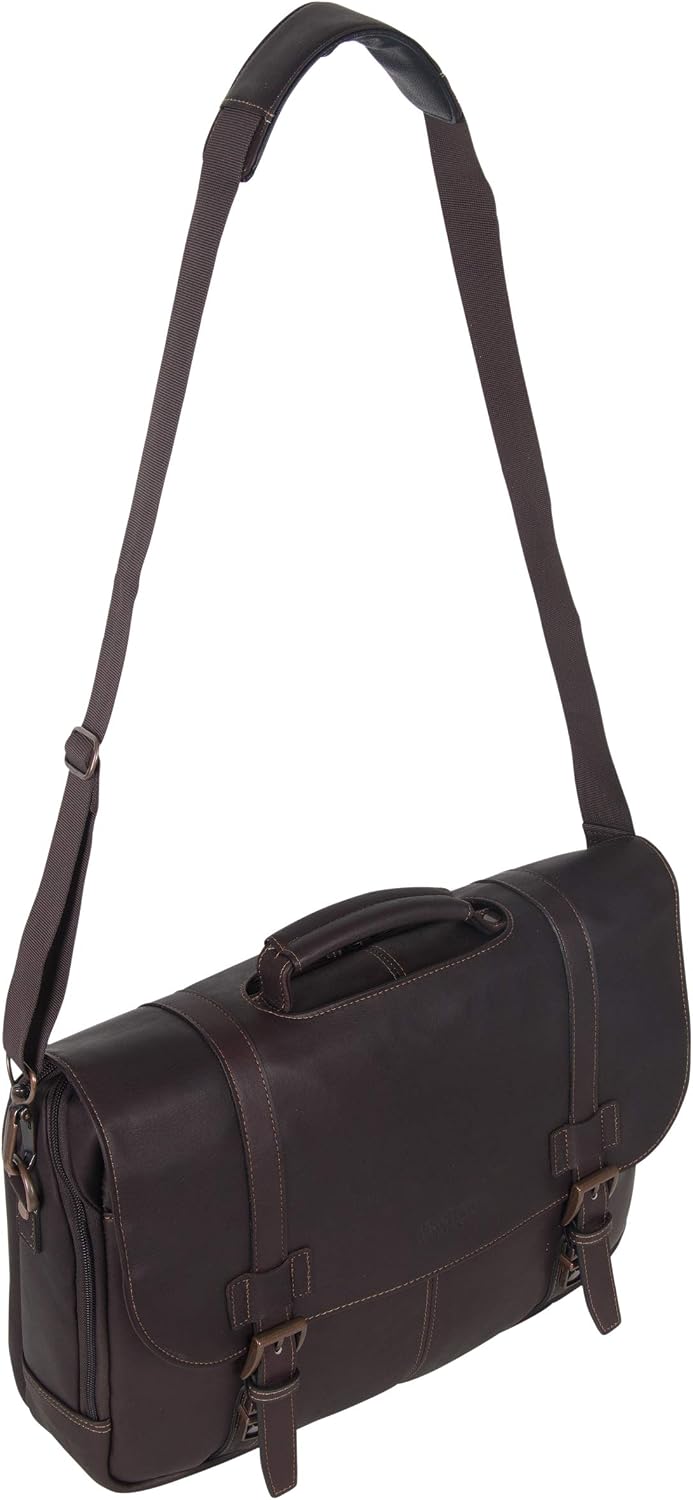 Kenneth Cole REACTION Show Business 16' Colombian Leather Business Laptop Portfolio Messenger Bag