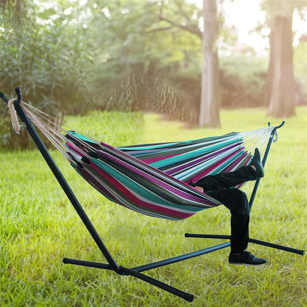 Swing Two-Person Hammock, Camping Thickened Swing Chair, Outdoor Hanging Bed, Canvas Rocking Chair, 200 * 150cm Swing seat (Color : E)