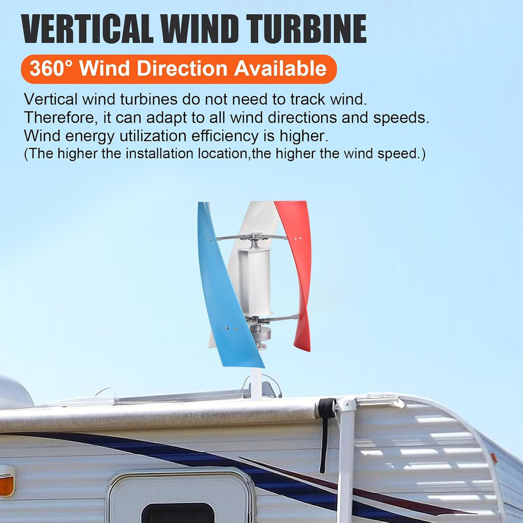Wind Turbine Kit - 3 Leaves Wind Powered Generator 3000W - Quiet AC Permanent Magnet Generator, Windmill Household for Street Lighting