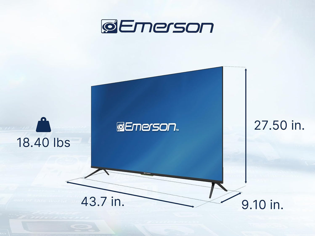 Emerson ETS-5000KA 50' Class 4K UHD Smart TV with Full HDR | Ultra HD 2160p LED Display, Built-in Digital Tuner, HDMI & USB Inputs, Voice Control Compatible, Sleek Design for Home Entertainment