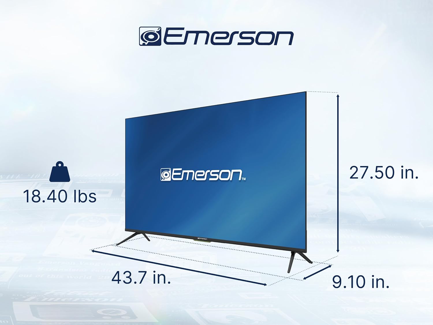 Emerson ETS-5000KA 50' Class 4K UHD Smart TV with Full HDR | Ultra HD 2160p LED Display, Built-in Digital Tuner, HDMI & USB Inputs, Voice Control Compatible, Sleek Design for Home Entertainment