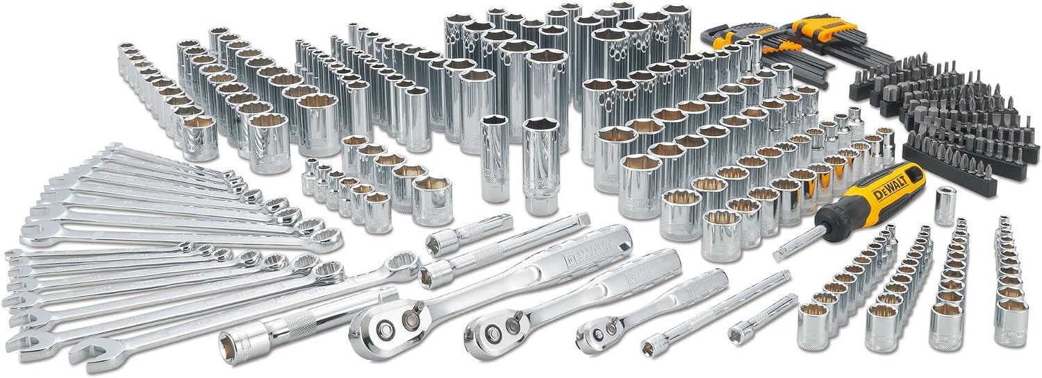 DEWALT Mechanics Tool Set, 1/4', 3/8', 1/2' Drive Tools and Combo Wrenches, 341 Piece (DWMT45341)
