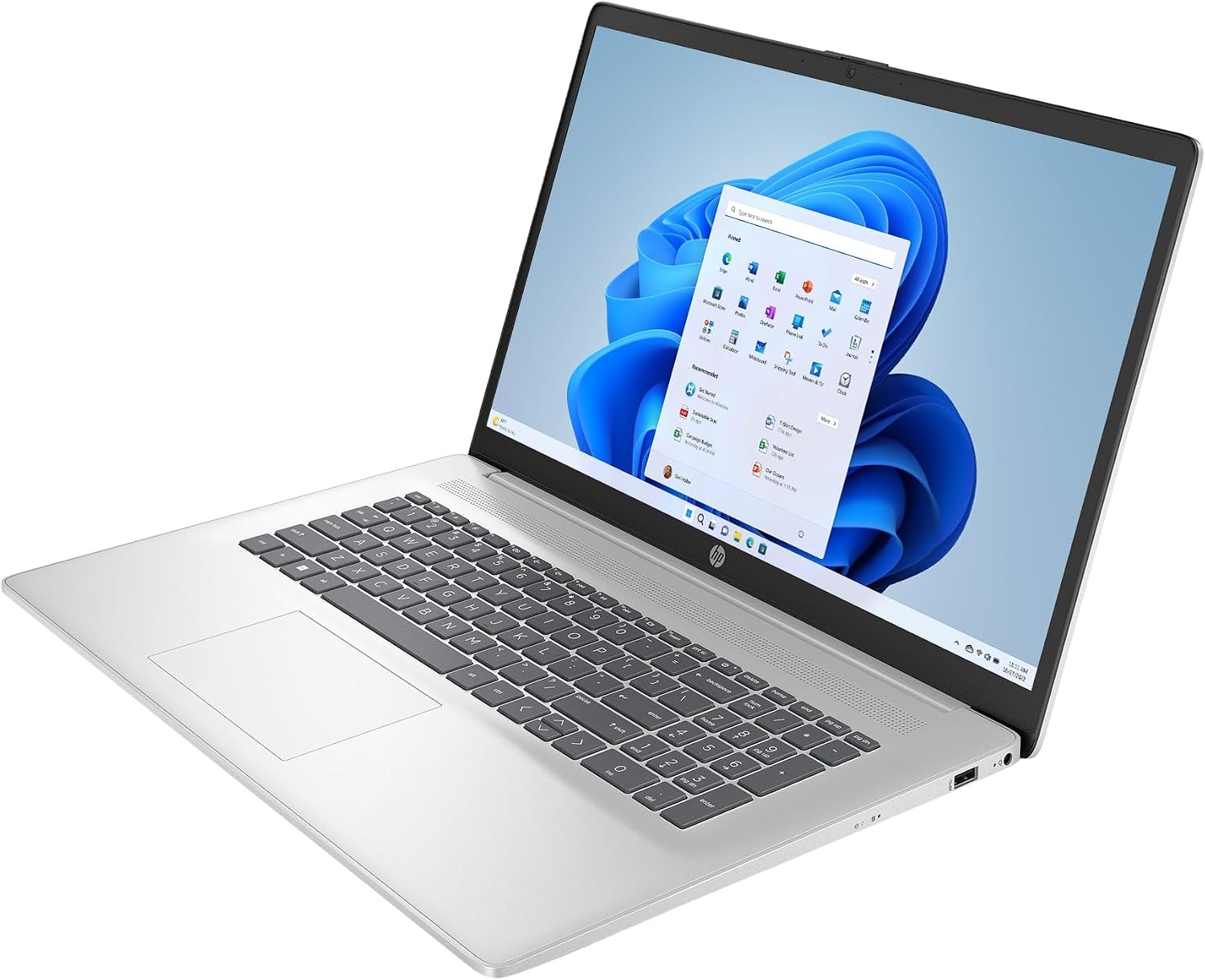 HP 17 Laptop (17.3' FHD Anti-Glare, AMD Ryzen 5 (> Intel i7-1165G7), 16GB RAM, 512GB SSD) for Business, Home, Student, Long Battery Life, Webcam, Fast Charge, HDMI, IST Hub, Win 11 Pro, Silver