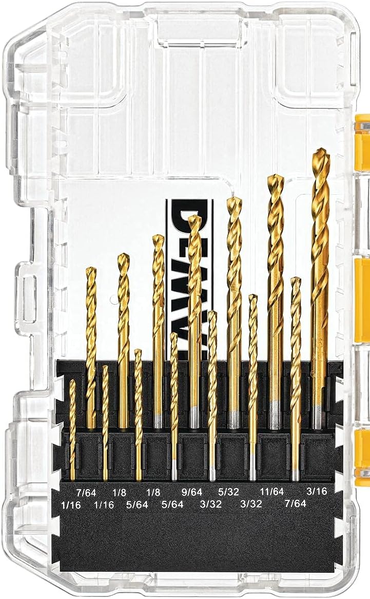 DEWALT 20V Max Cordless Drill Combo Kit, 2-Tool with Titanium Drill Bit Set, Pilot Point, 21-Piece (DCK240C2 & DW1361)