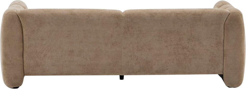 Christopher Knight Home Ahri 83'' Wood Frame Lounge Sofa Couch with Wave Design, Soft Seating 3-Seater Sofa with Armrests, Comfy Velvet Upholstered Home Sofa for Living Room and Office, Camel