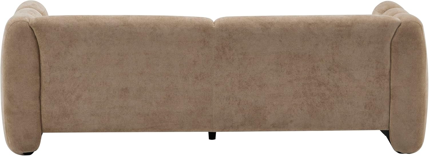 Christopher Knight Home Ahri 83'' Wood Frame Lounge Sofa Couch with Wave Design, Soft Seating 3-Seater Sofa with Armrests, Comfy Velvet Upholstered Home Sofa for Living Room and Office, Camel