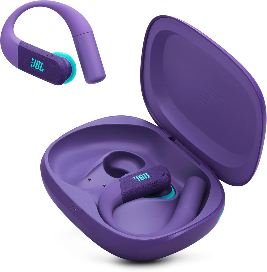 JBL Endurance Peak 4 - True Wireless Noise Cancelling Sport Earbuds, Up to 48Hrs Total Playback, Water & dust Proof (IP68), Secure fit with TwistLock™ Design, & 6 mics for Perfect Calls (Purple/Teal)