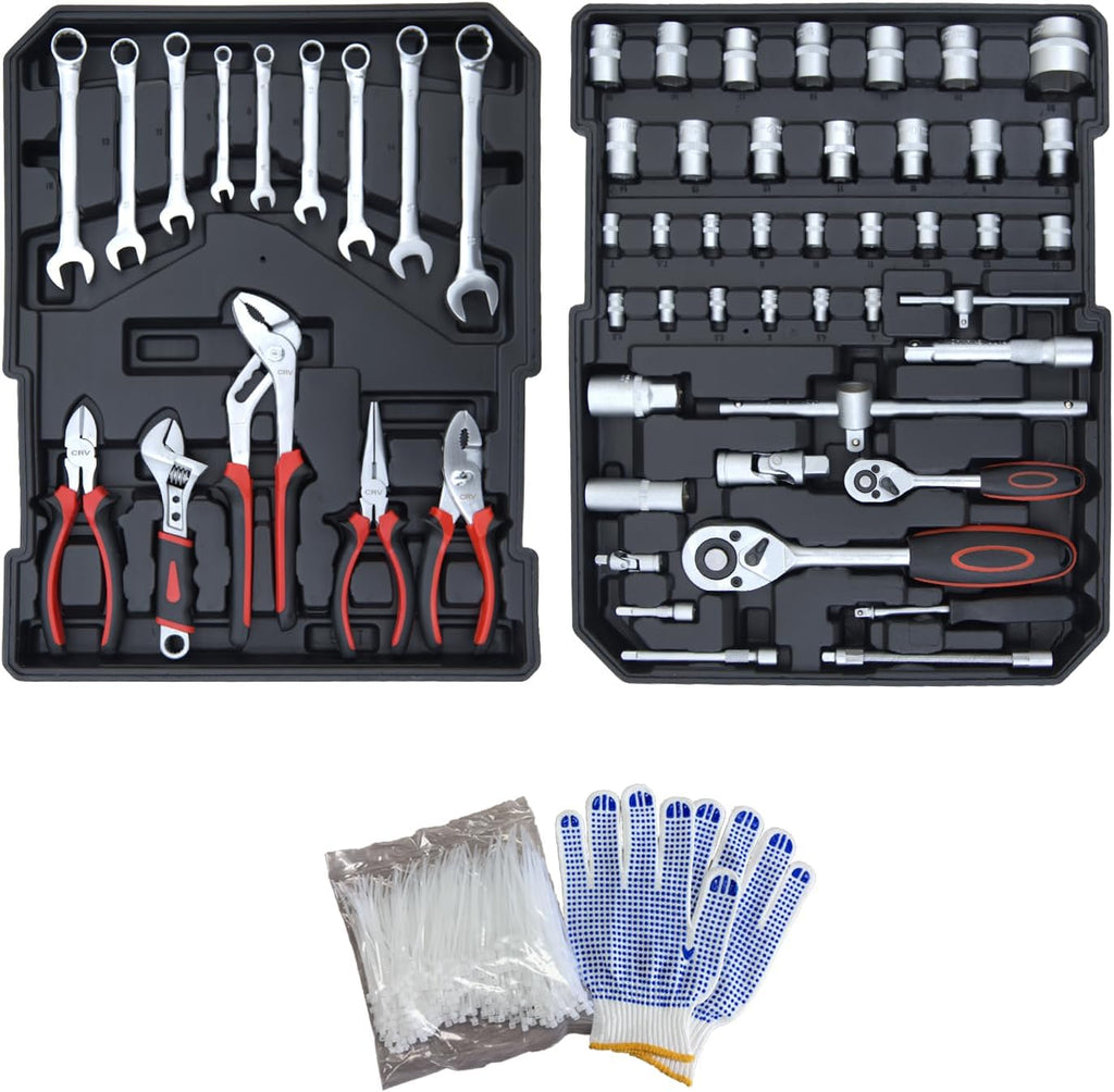 Hantinstom 900PCS Complete Home Tool Set Versatile Rolling Tool Kit for Professional Repair and Maintenance - Heavy and Duty Portable Tool Box with Wheels