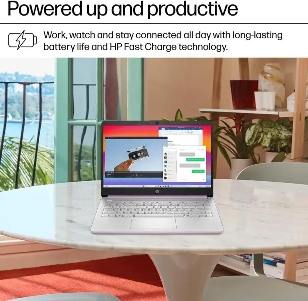 HP 2025 14-inch Student Laptop - Win 11 Pro & 1-Year Office 365 • Intel Quad-Core (Beats N4120) CPU • Wi-Fi 6 • Copilot AI • 16G RAM • 128G UFS + 256GB SD Card • Thin & Light Laptop • w/Accessories