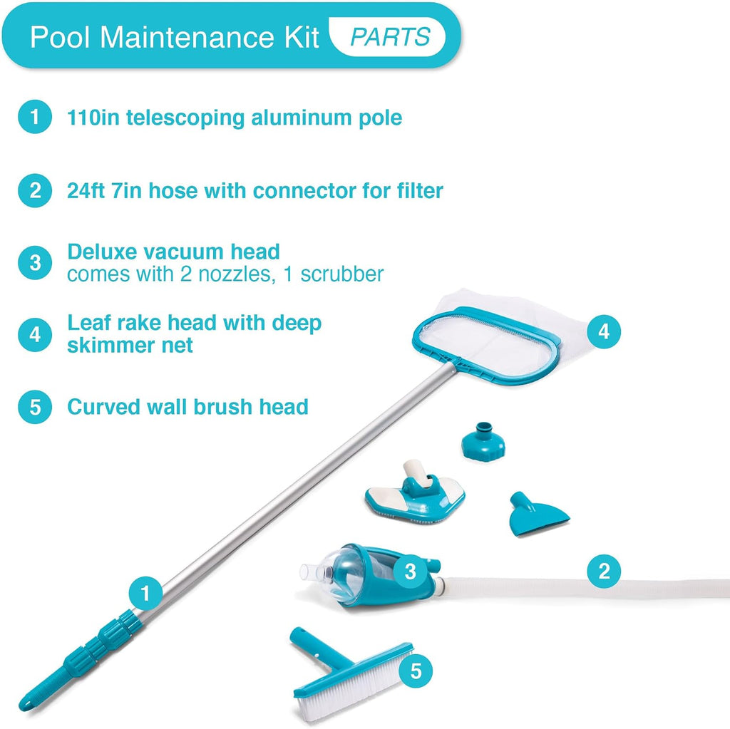 Intex Ultra XTR Heavy Duty Rectangular Above Ground Swimming Pool with Complete Set of Maintenance Kit, Ladder, and Sand Filter Pump, Gray