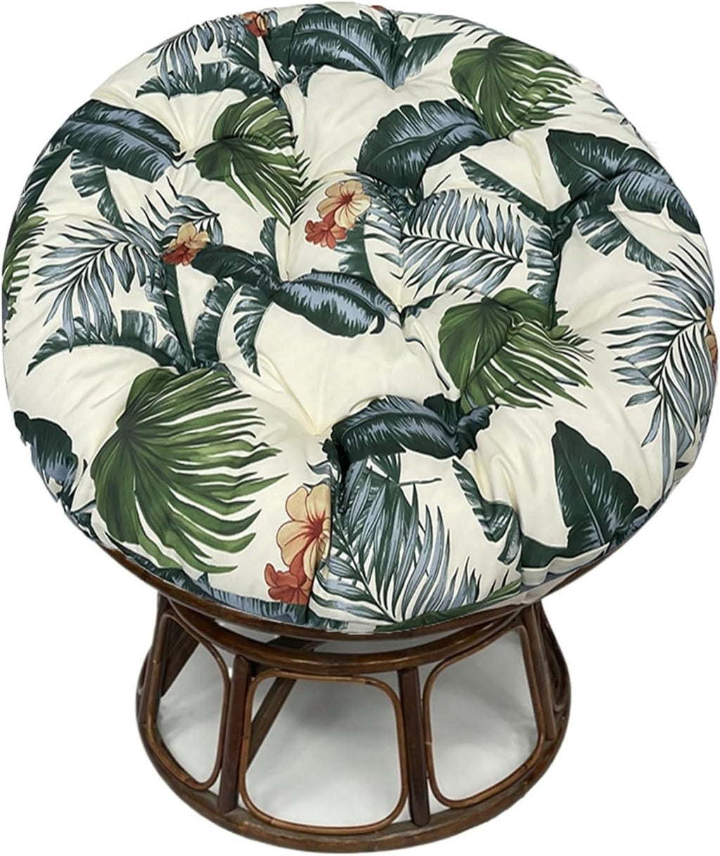 Indoor Outdoor Papasan Chair Cushion, Bucket & Moon Comfy Round Cushion, Tufted Wicker Hanging Egg Chair Cushion for Garden, Living Room, Bedroom