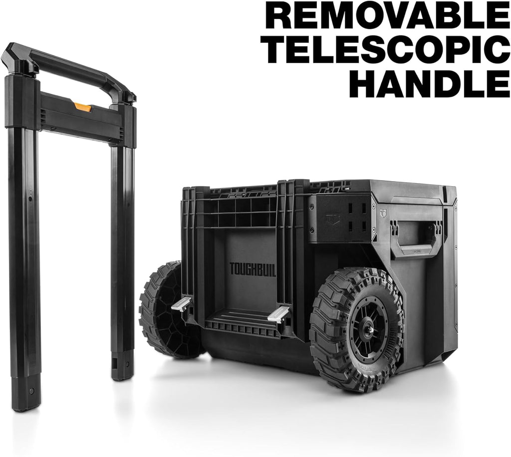 ToughBuilt StackTech Rolling Tool Box, Heavy-Duty Portable Tools Organizer, 250 lb Capacity - Stackable and Waterproof Toolbox Storage System with Lockable Lid and 9-Inch All-Terrain Wheels