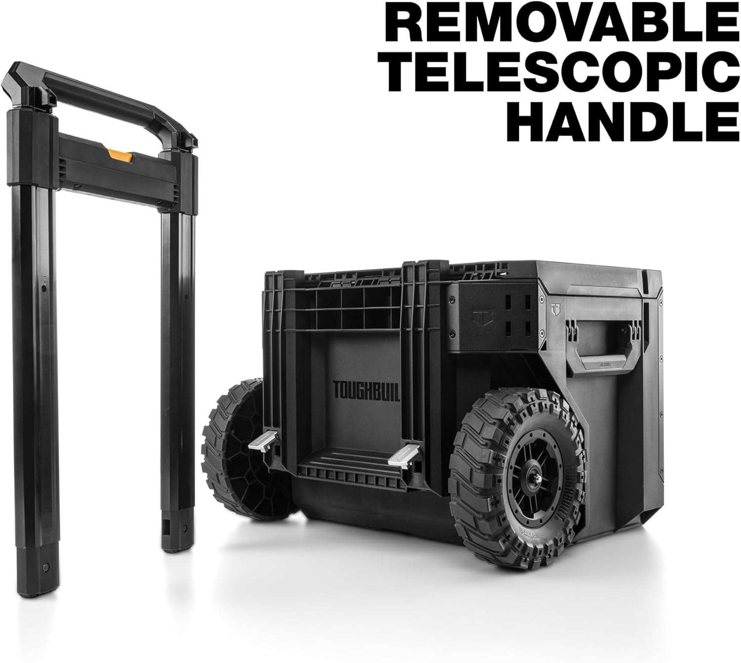 ToughBuilt StackTech Rolling Tool Box, Heavy-Duty Portable Tools Organizer, 250 lb Capacity - Stackable and Waterproof Toolbox Storage System with Lockable Lid and 9-Inch All-Terrain Wheels