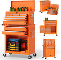 On Shine 8 Drawer Rolling Tool Chest, Large Capacity Rolling Tool Box with Wheels, Locking Mechanical Tool Chest, Portable Tool Box with Sliding Drawers for Garage Workshop and Tool Room (Orange)