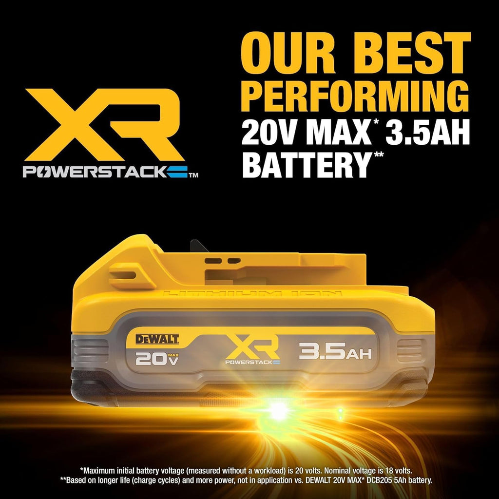 DEWALT 20V MAX XR POWERSTACK 3.5 Ah Power Tool Battery and Charger Kit (DCBP320C)
