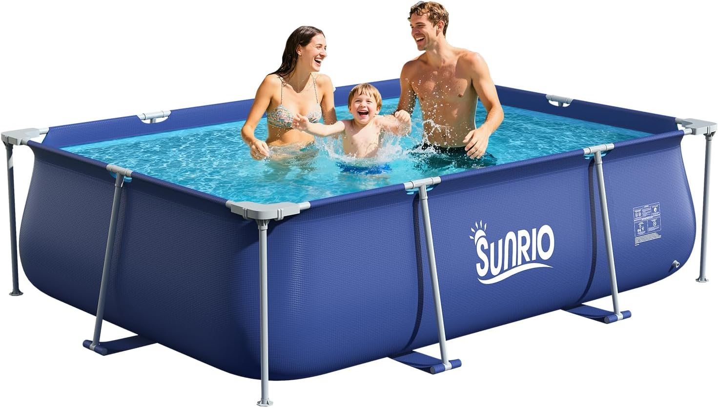 Metal Pro 10' X 79' X 26' Rectangle Pool Durable Steel Frame Above Ground Pool for Outdoor Backyard Swimming Pool Suitable Friends Family Adults Kids