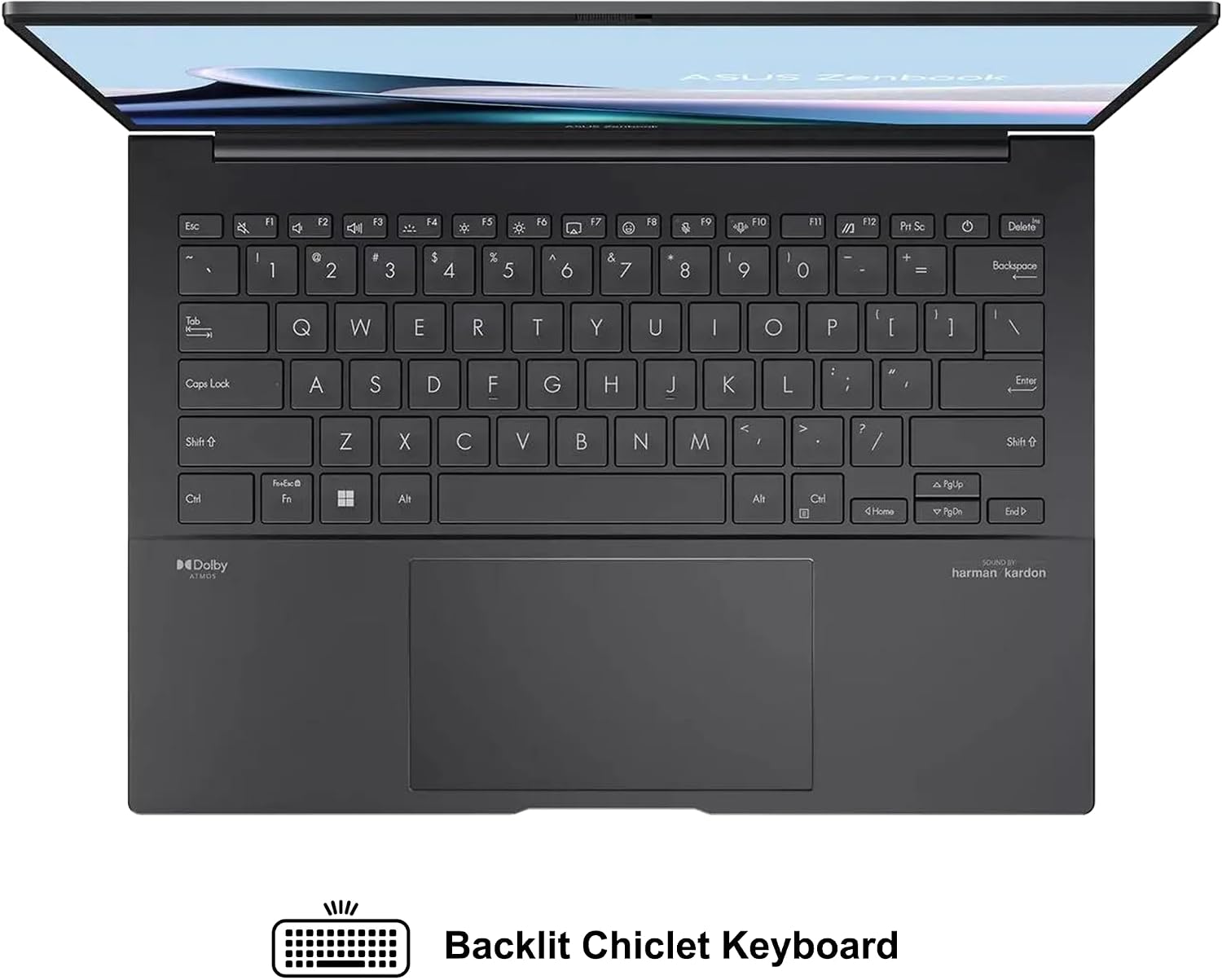 ASUS Zenbook 14 Laptop 14' WUXGA OLED Touch (500nits HDR, 100% DCI-P3) Intel 16-core Ultra 7 255H (>Ultra 9 185H) 16GB RAM 512GB SSD Backlit for Designer Business Professional Win11 ICP Hub