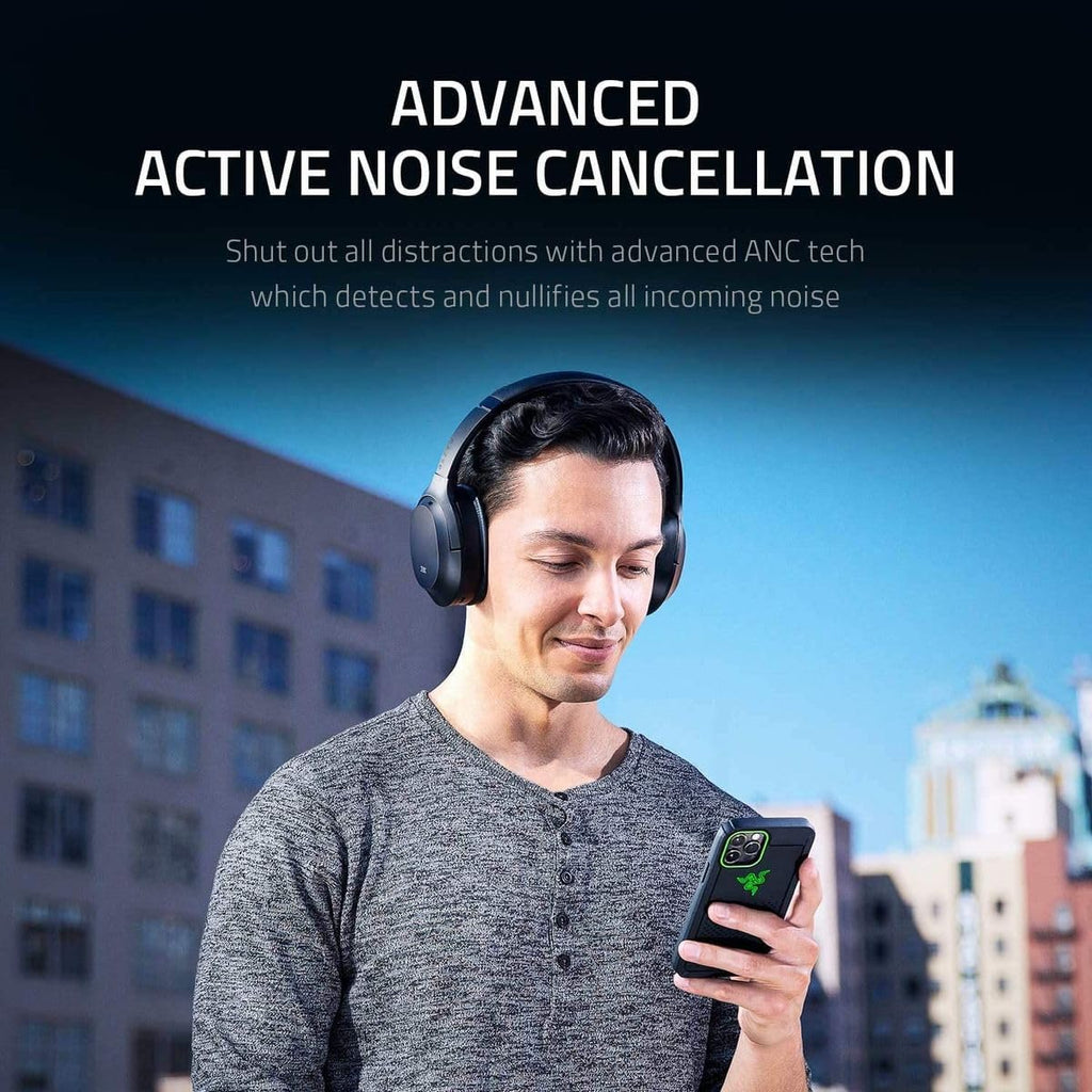Razer Opus Active Noise Cancellation Headset: THX Certified Headphones - Advanced Active Noise Cancellation - Bluetooth & 3.5mm Jack Compatible - Quick Attention Mode - Auto Play/Auto Pause - Black