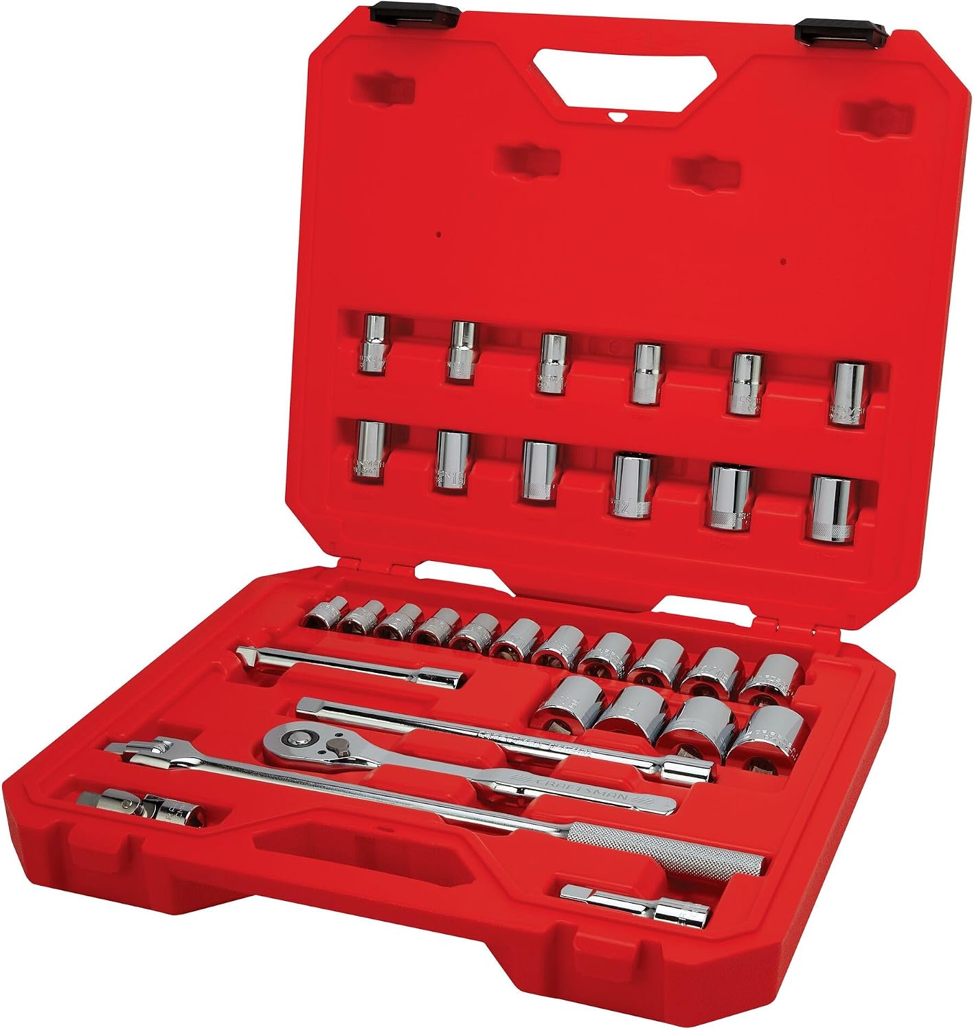 CRAFTSMAN Mechanics Tool Set, 33 Piece, 1/2 Inch Drive SAE/Metric (CMMT12122)