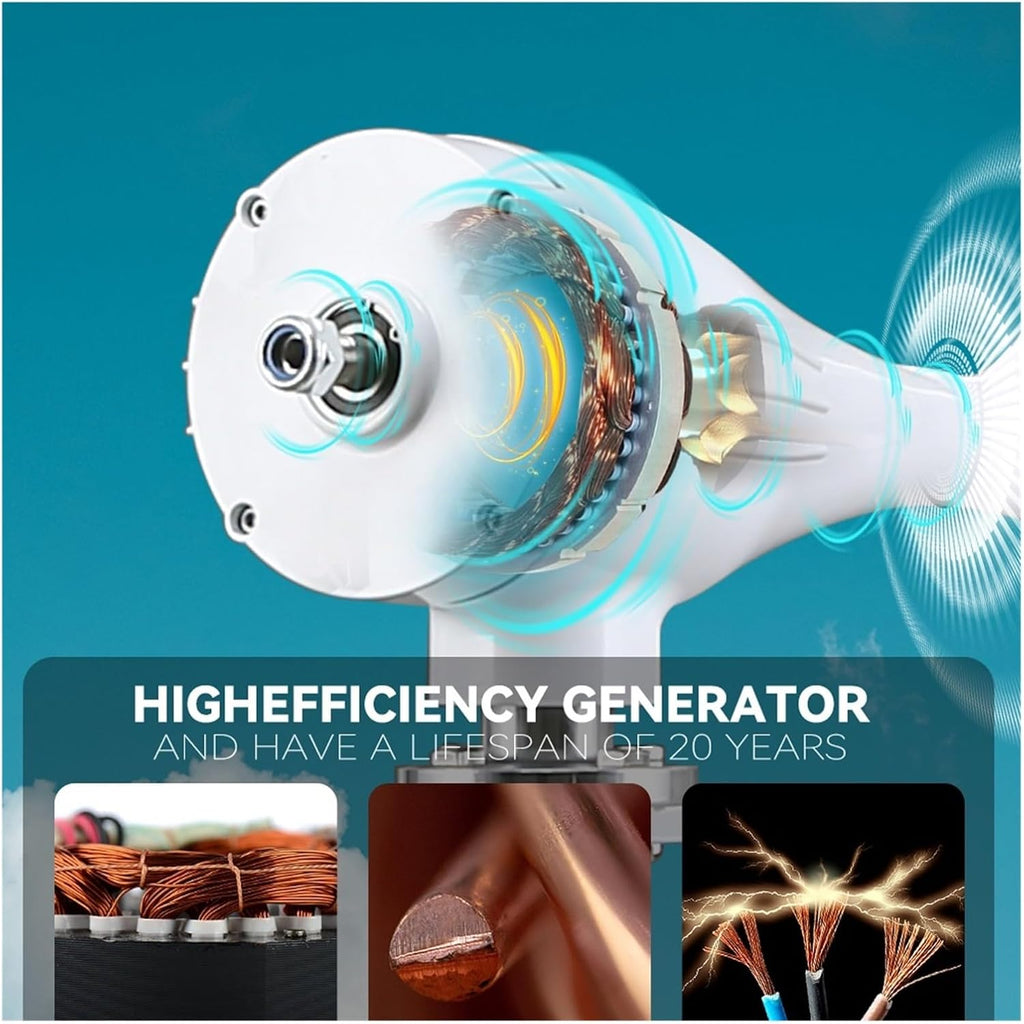 Windmill Generator, 3000w Free Wind Turbine Generators 12v 24v 48v 6 Blades Windmills RV Yacht Farm For Home Use (Color : 2kw 8 Blades, Size : 12V), 1005006242214721