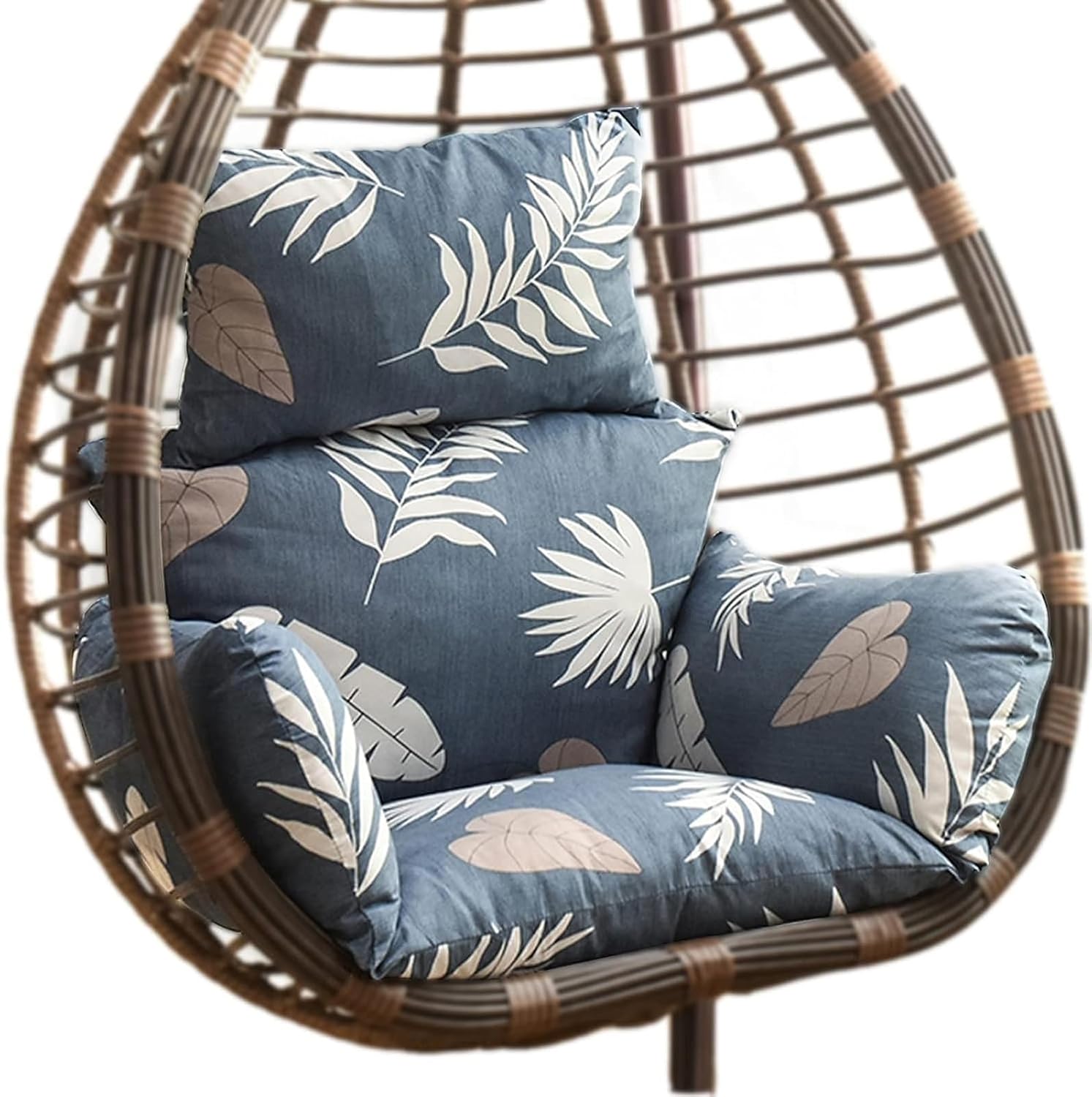 Swing Egg Chair Cushion,New Thickened Hanging Egg Chair Cushion,Large Soft Seat Cushion Washable Rocking Chair Cushion for Indoor Bedroom Garden Backyard,Easy to Clean (Color : A)