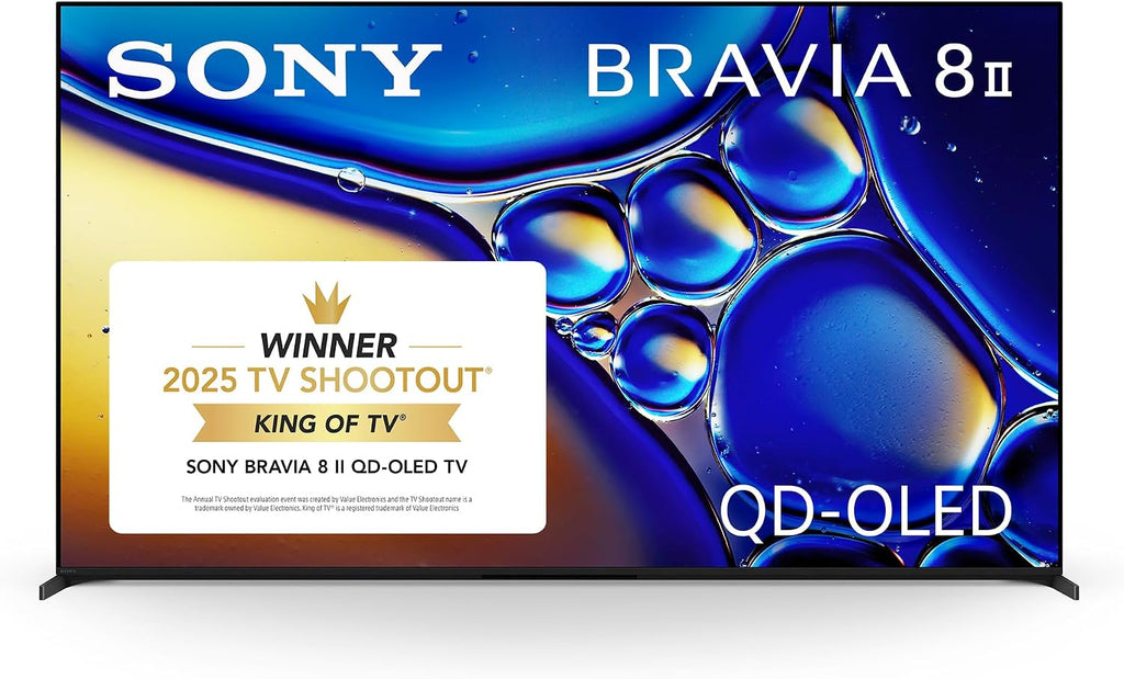 Sony K55XR80M2 55 Inch Bravia 8 QD-OLED 4K HDR Google TV with an AudioQuest PowerQuest2 Power Filter/Surge Protector 6 Outlet (2025)