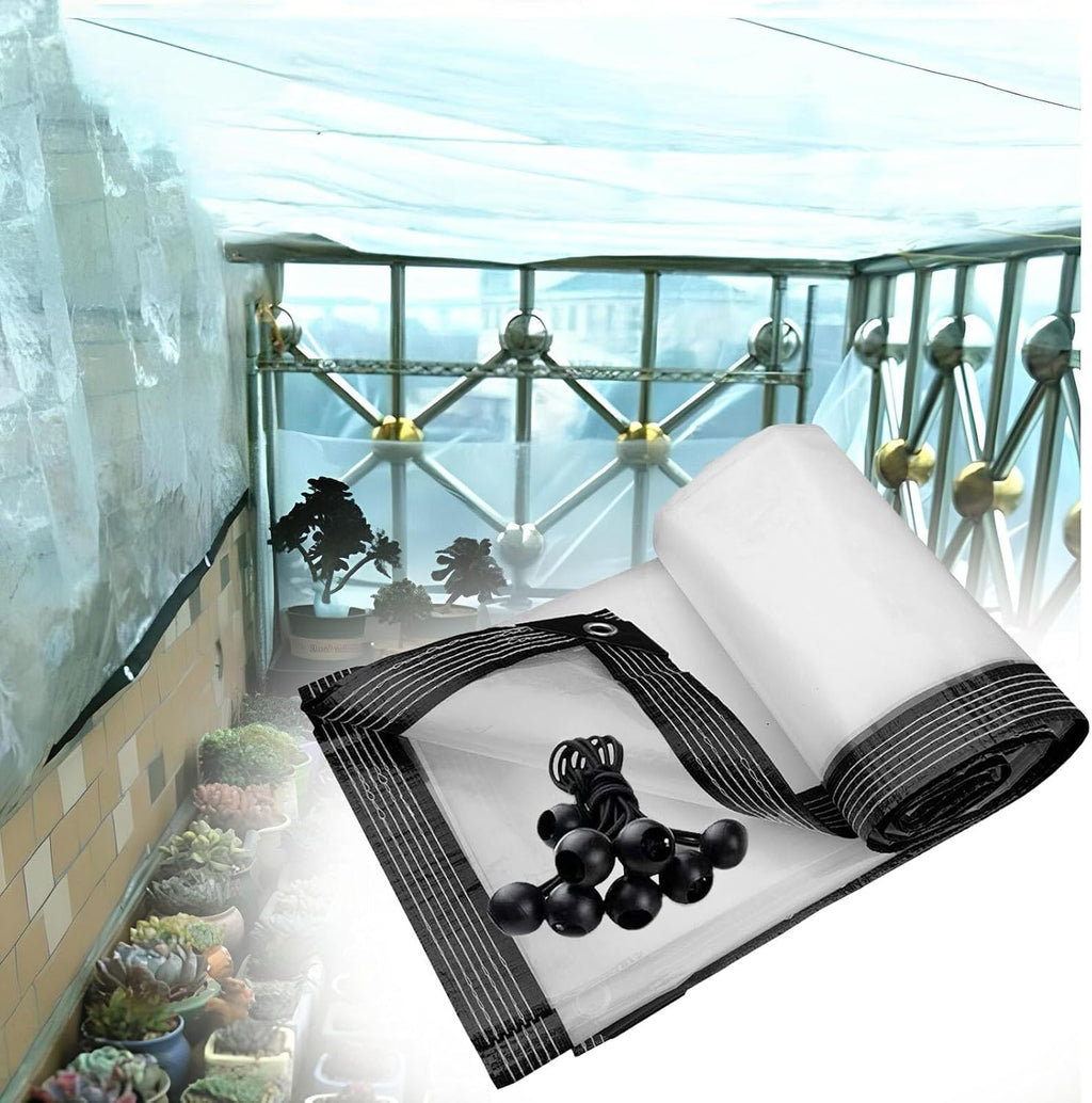 Clear Tarp Heavy Duty Waterproof Greenhouse, 11x28 FT Clear Tarps Heavy Duty Clear Poly Tarp Cover Waterproof Tarpaulin, Dustproof Rainproof Tarpaulin Heavy Duty