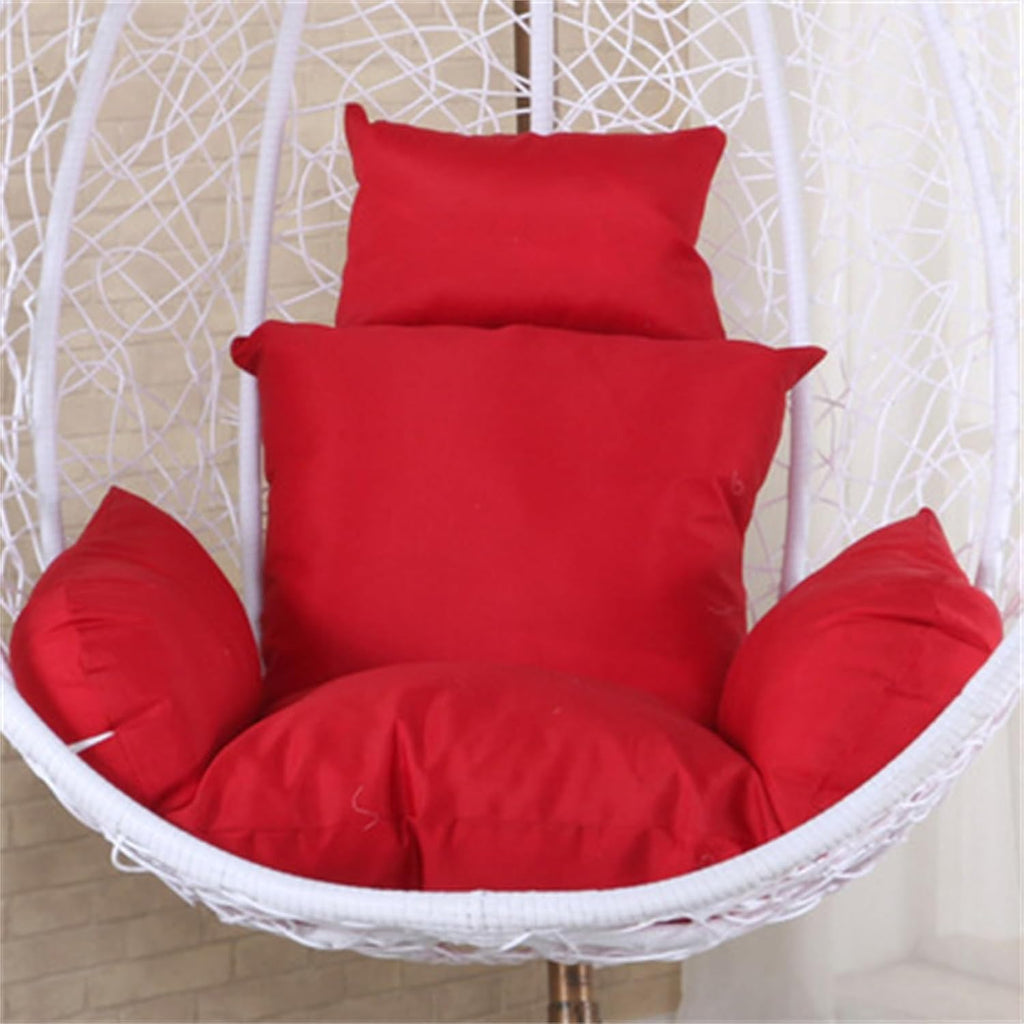 Egg Chair Cushion, Soft and Comfortable Hanging Basket Chair Cushion, Outdoor Recreation Egg Swing Chair Cushion(Red)