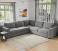 ELUCHANG Convertible Sectional, L-Shaped Couch with Extra Deep Seats, Natural Linen Fabric Comfy Modern Corner Sofa for Living Room, Office, Grey | Easy to assemble, Breathable material, Extra deep seat, Easy to clean, Pet friendly