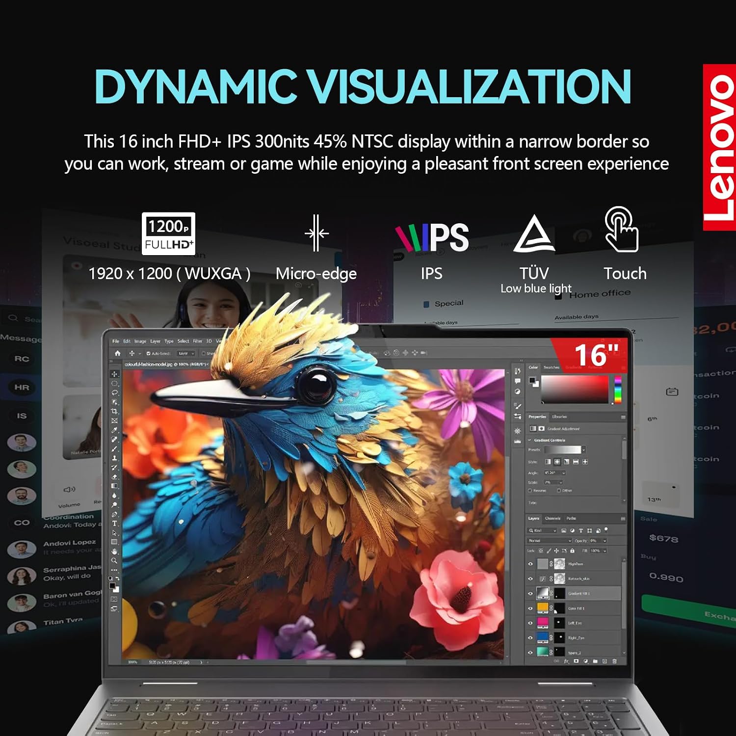 Lenovo 2025 Yoga 7i 2 in 1 Laptop Touchscreen|16' FHD+ 360 Foldable Touch Screen Convertible|Intel Core Ultra 7, 16GB DDR5 RAM 1TB SSD+512GB Portable SSD|Windows 11 Pro Lifetime Office|Backlit|FP