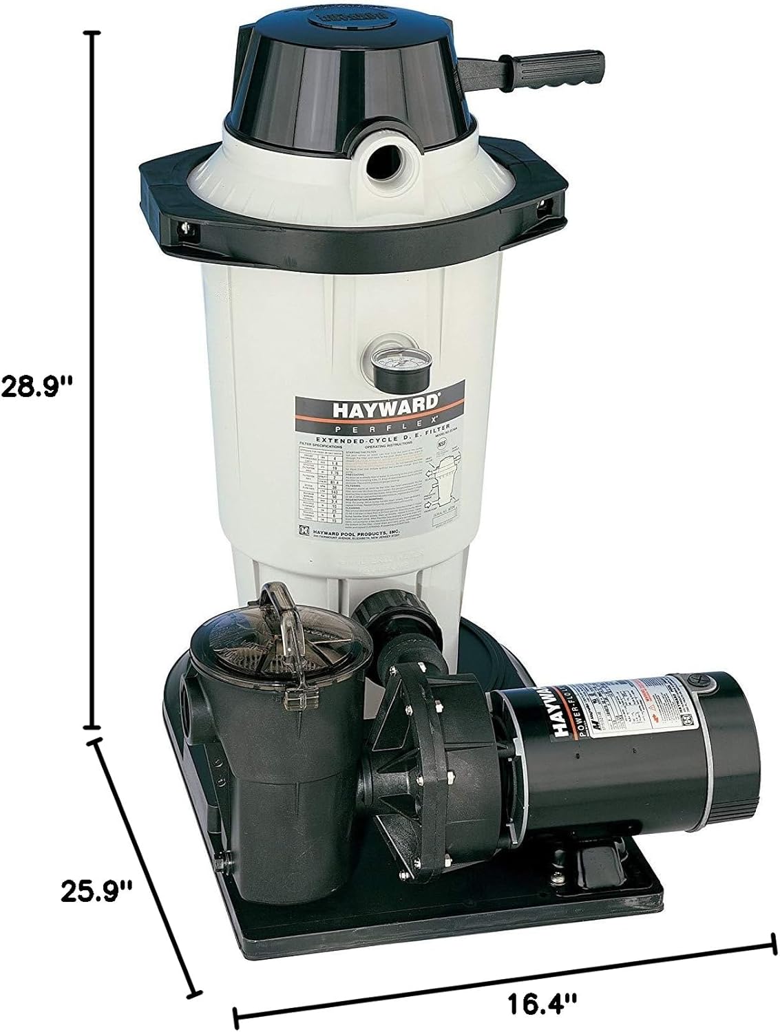 Hayward W3EC40C92S Perflex 1 HP Diatomaceous Earth Filter Pump System for Above-Ground Pools