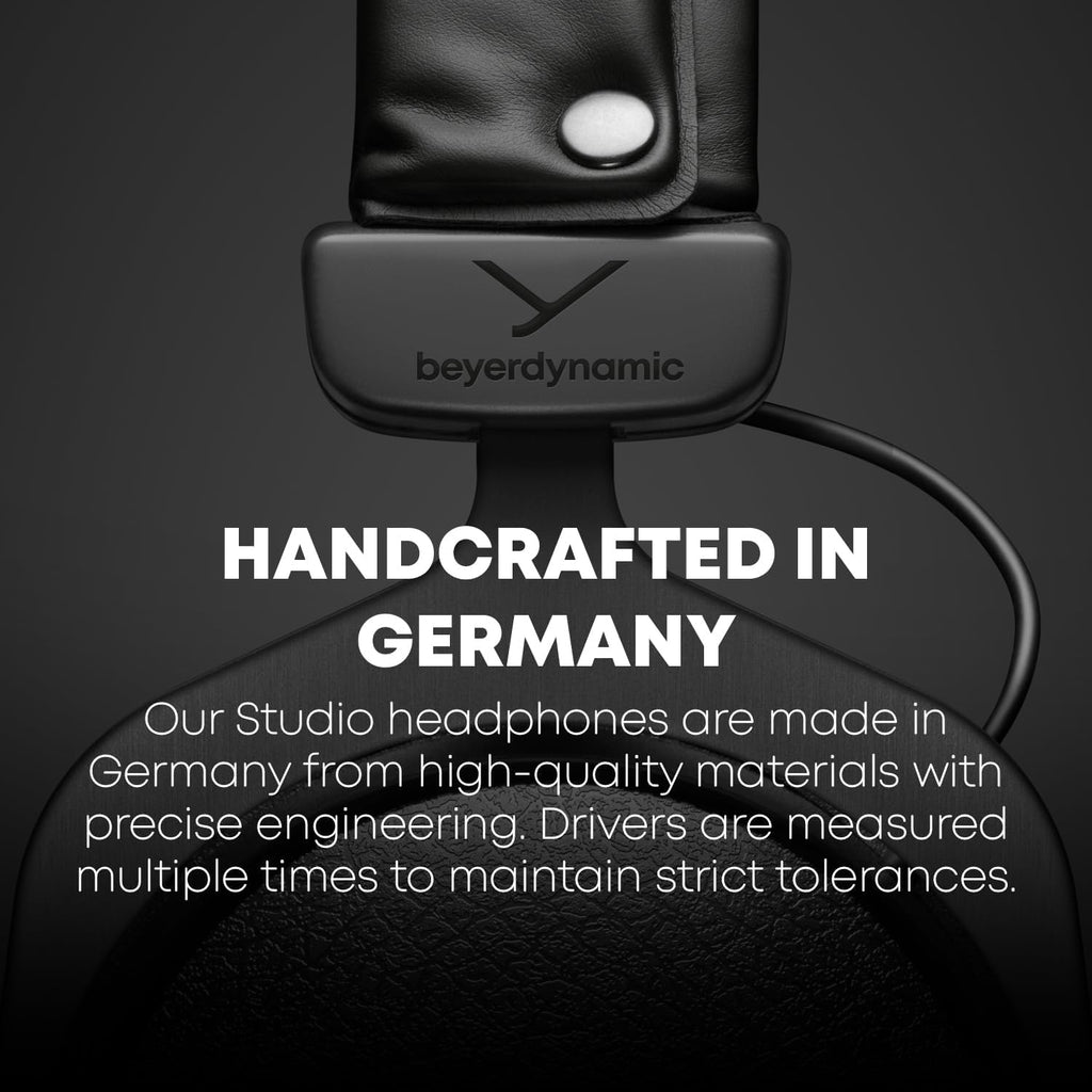 beyerdynamic DT 770 PRO, 80 Ohm, Closed Back, Over Ear, Wired Professional Studio Headphones, Home Recording, Podcast, Monitor, 3m Straight Cable, Black with Limited Edition Black Velour Ear Pads