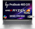 HP ProBook 465 460 G11 Business Laptop 16' FHD+ Display, AMD Ryzen 5 7535U, 32GB DDR5 RAM, 1TB NVMe, Wi-Fi 6E, RJ-45, Webcam, Backlit Keyboard, Win 11 Pro - Pike Silver Plastic