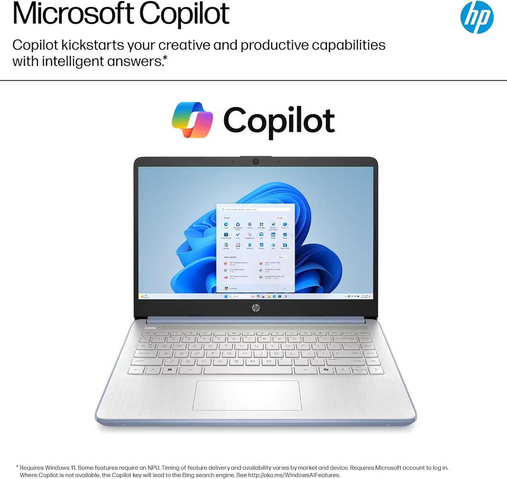 HP 14' Laptop Computer 2025-2026 Business Student, Copilot AI, Lifetime Office, 4-Core Intel CPU, 16GB RAM, 628GB Storage (128GB UFS +500GB Ext), Wi-Fi 6, 10+ Hrs, MarxsolAccessory, Win 11 Pro, Blue