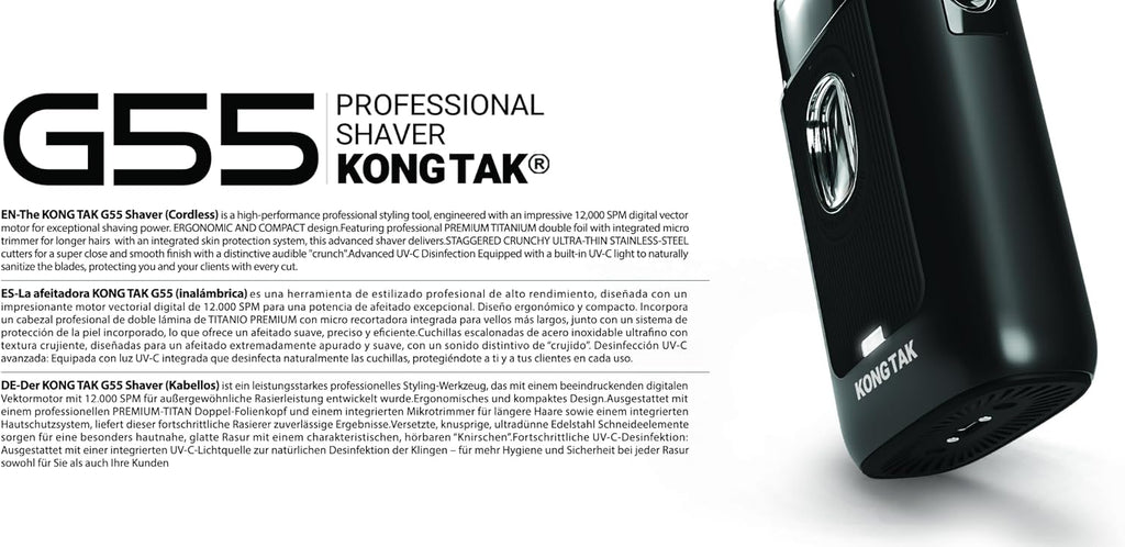 G55 Professional Shaver with Digital Vector Motor UP to 12,000 SPM