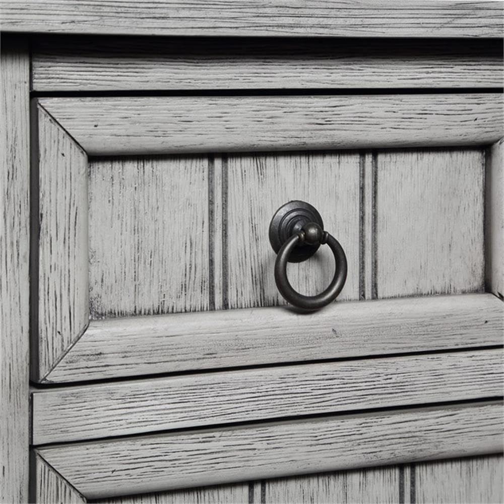 Convenience Concepts Kendra Entryway Hall Table 23.75' - 3 Storage Drawers, Traditional Console with Shelf for Decor, Office & Hallway Organizer, No Tools Assembly, Solid Wood, Wirebrush Light Gray