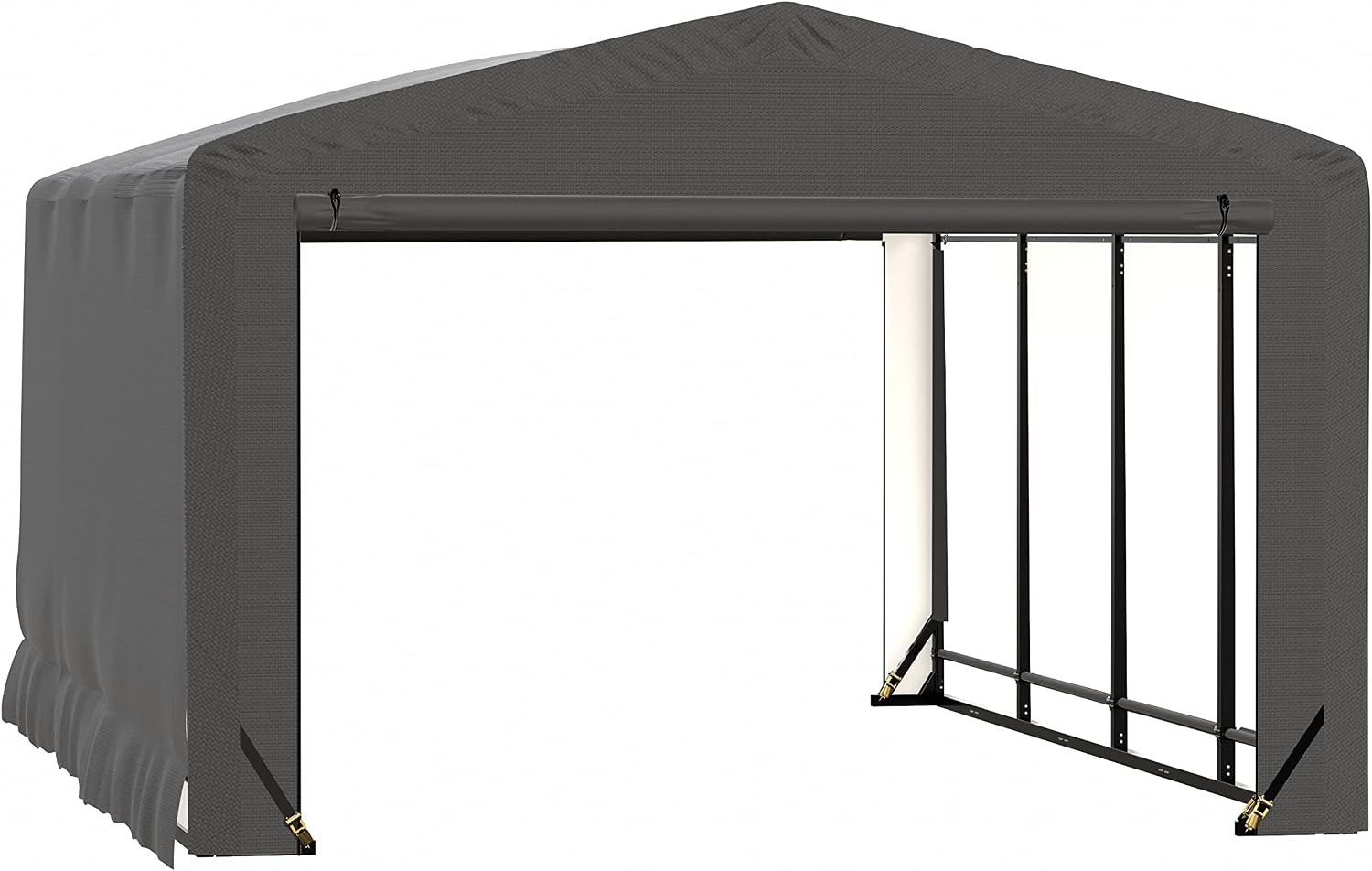 ShelterLogic ShelterTube Garage & Storage Shelter, 12' x 18' x 8' Heavy-Duty Steel Frame Wind and Snow-Load Rated Enclosure, Gray