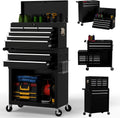 On Shine 8 Drawer Rolling Tool Chest, Large Capacity Rolling Tool Box with Wheels, Locking Mechanical Tool Chest, Portable Tool Box with Sliding Drawers for Garage Workshop and Tool Room (Black)