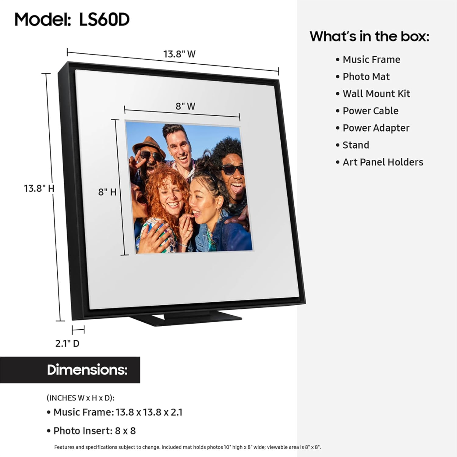 Samsung QN75LS03FWFXZA 75 Inch The Frame Pro Wireless 4K Neo QLED TV with a HW-LS60D 2.0 Channel Photo Frame Speaker (2025)