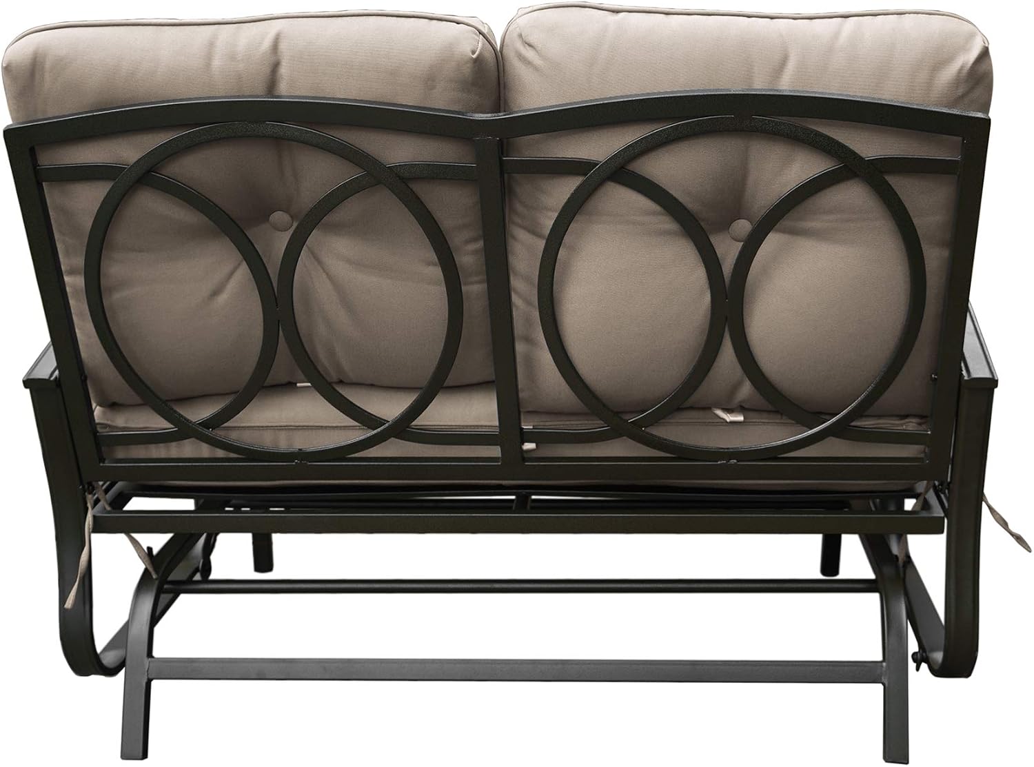 Kozyard Cozy Patio Glider Bench - Outdoor Rocking Loveseat with Sturdy Frame and Cushioned Seats for Patio, Yard - Rocker Swing with Outdoor Seating, Perfect for Porch Outdoo (Beige)