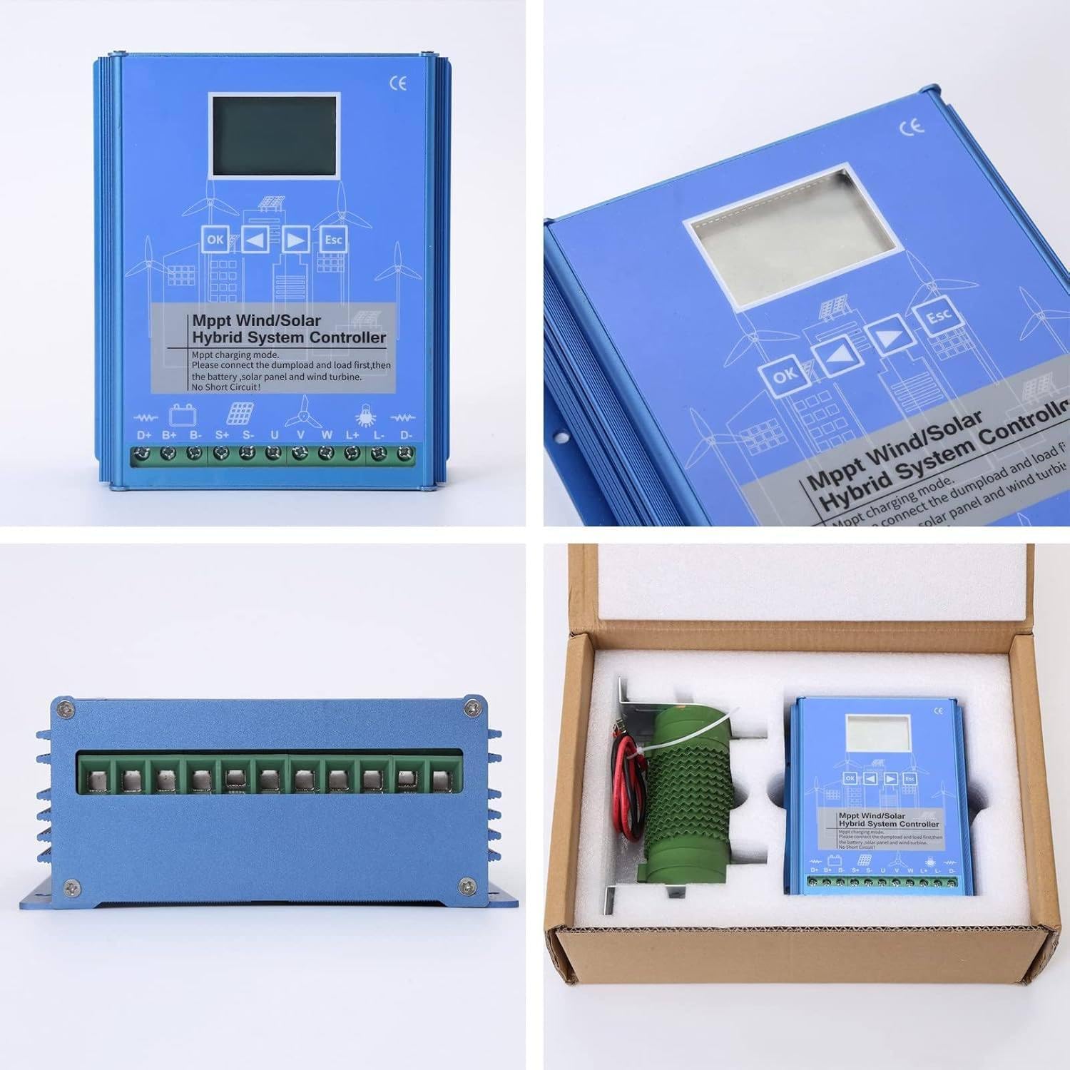 Wind Solar Hybrid System MPPT Charge Controller with Dump Load 3000W,5000W,6000W,8000W,10000W,12000W Wind Turbine Generator Solar Panel 12V/24V/48V Auto Regulator, Solar Controller,12000W-48V