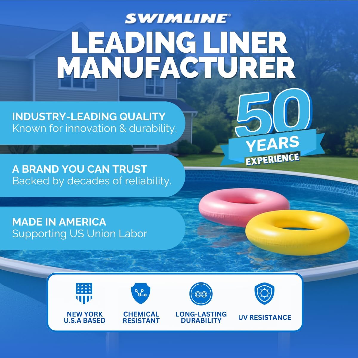 Swimline Overlap Pool Liner for Above Ground Pools, Sunlight, 15 x 24 (Oval), 48/52 Inch Wall, 25 Gauge