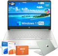 HP 2025 Laptop for Student Business, 14' Anti-Glare, Intel N150, 16GB RAM, 384GB Storage(128GB UFS+256GB MSD), Wi-Fi 6, Copilot AI & 1 Year Office 365, Willow Green, Windows 11 Pro, W/Accessories