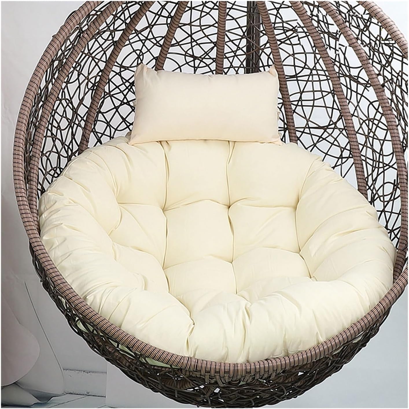 Egg Chair Swing Cushion 125size (Diameter: 115cm) Thickened Hanging Chair Cushion, Excellent Elasticity, not Easily Deformed or collapsed; Zipper Design for Easy Removal and Washing.