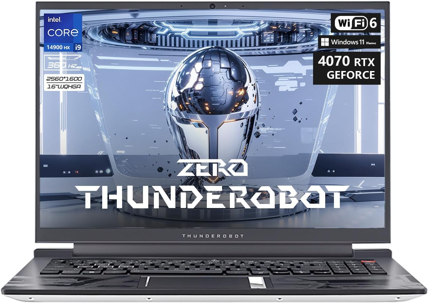 Thunderobot Zero 16 i9 RTX 4070 Gaming Laptop, 16' WQXGA 360Hz 2.5K Display, 14th Gen Intel Core i9-14900HX, GeForce RTX 4070, 32GB DDR5 RAM, 2TB SSD, RGB Backlit KB, Wi-Fi 6, Win 11 Home, White