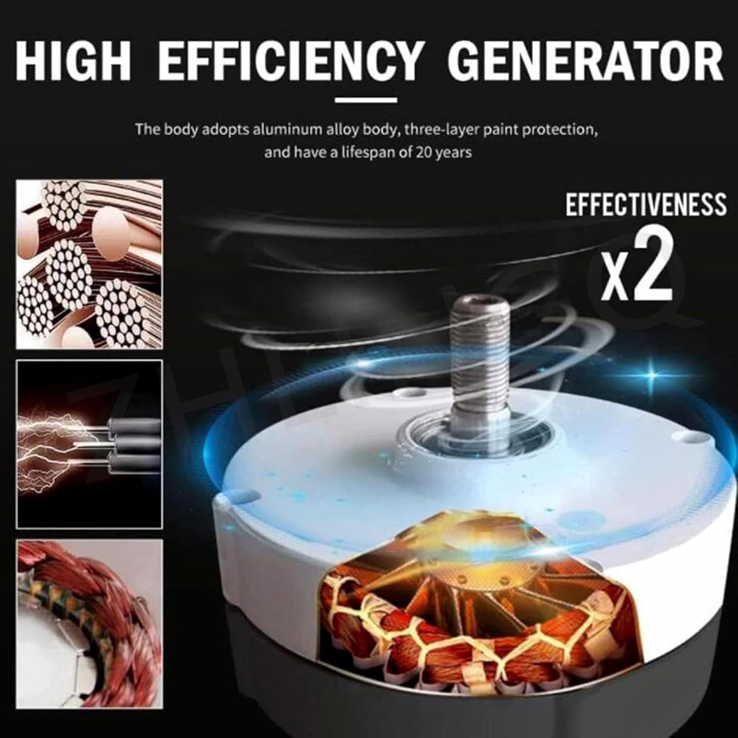 Ac Permanent Magnet Generator, 3000W 5000W 6000W 8000W 9000W 10000W Permanent Magnet Alternator, Good Heat Dissipation, Permanent Magnet Wind Turbine for Vertical Or Horizontal Wind Turbine,24V-5000W