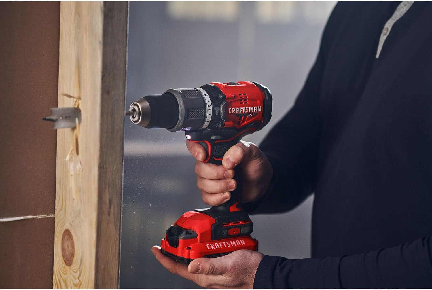 CRAFTSMAN V20 Cordless Hammer Drill Kit, 1/2 inch, 2 Batteries and Charger Included (CMCD732D2)