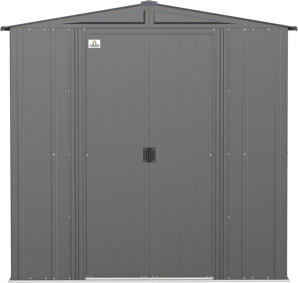 Arrow Sheds 6' x 6' Outdoor Steel Storage Shed, Grey