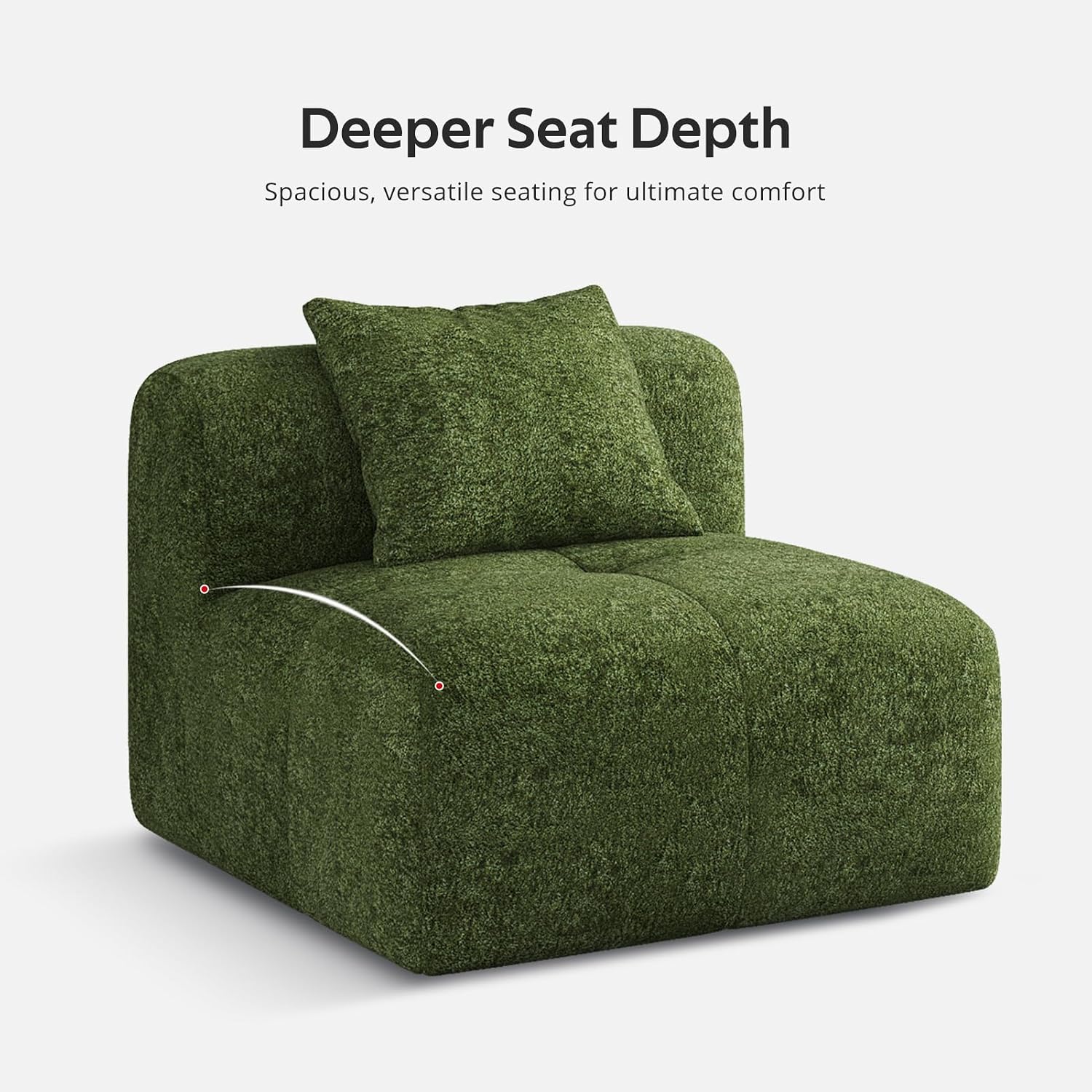 118'' Modern L-Shaped Modular Sectional Sofa for Living Room，Oversized 3-Seater Couch with Deep Seat and Movable Ottoman – No Assembly,Comfortable Chenille Fabric Boneless Sofa (Dark Green)